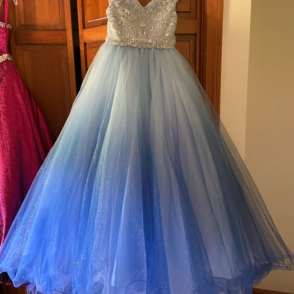 Elegant Blue Ombré Liz Chen pageant dress - Picture 3 of 4